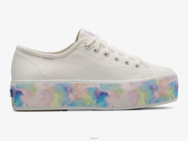 schoenen Keds driedubbele sneaker met abstracte bloemenprint wit multi vrouwen 86BZ172