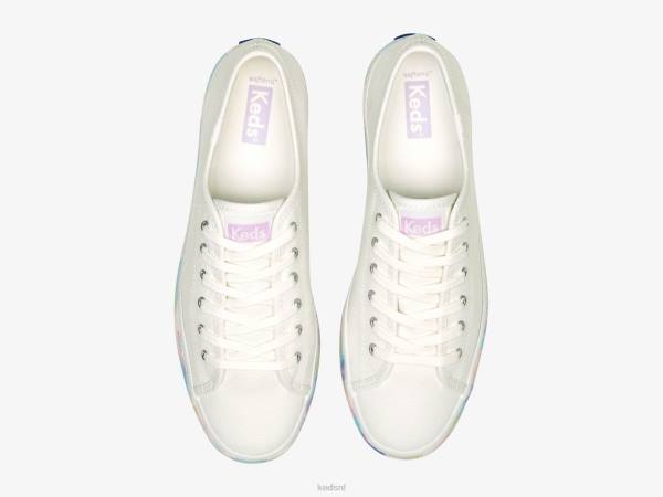 schoenen Keds driedubbele sneaker met abstracte bloemenprint wit multi vrouwen 86BZ172