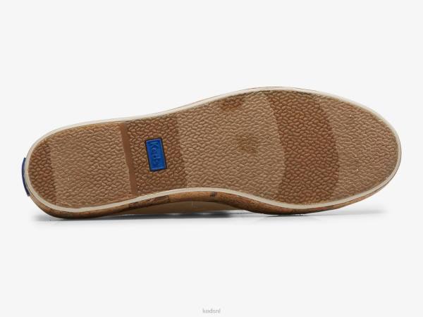 schoenen Keds driedubbele sneaker van kurk met foxing natuurlijk vrouwen 86BZ166