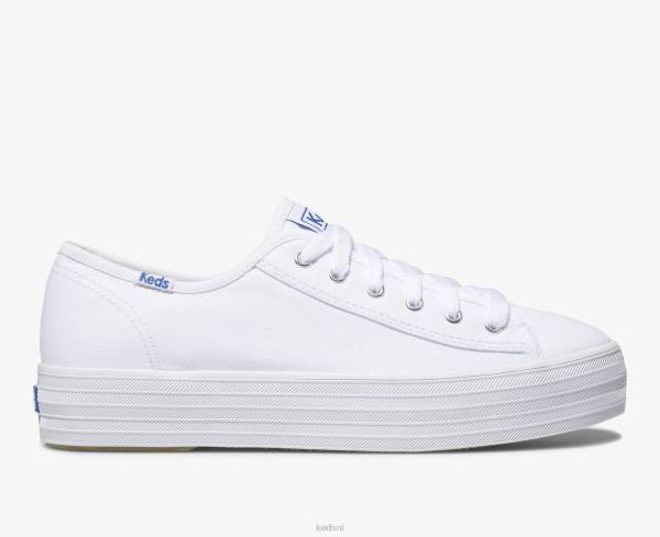schoenen Keds driedubbele trap wit vrouwen 86BZ100