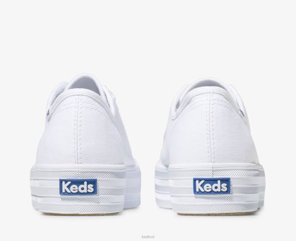 schoenen Keds driedubbele trap wit vrouwen 86BZ100