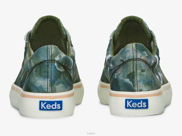 schoenen Keds jump kick canvas sneaker met abstracte bloemenprint olijf vrouwen 86BZ168