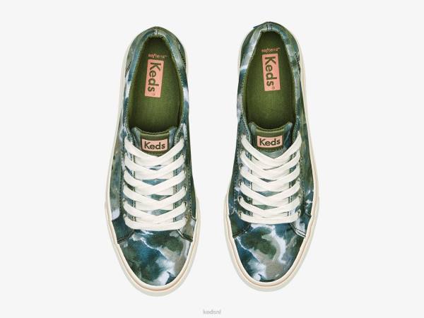 schoenen Keds jump kick canvas sneaker met abstracte bloemenprint olijf vrouwen 86BZ168