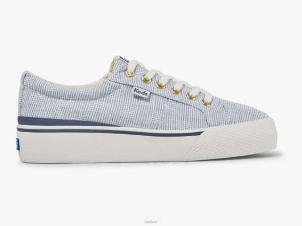 schoenen Keds jump kick duo canvas gearceerde sneaker blauw vrouwen 86BZ157