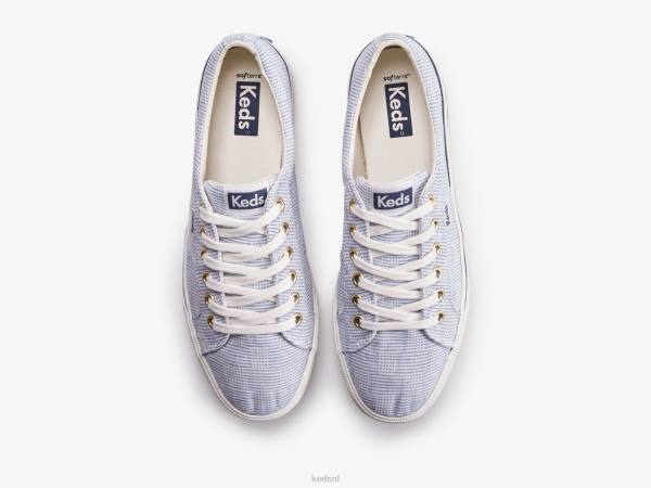 schoenen Keds jump kick duo canvas gearceerde sneaker blauw vrouwen 86BZ157