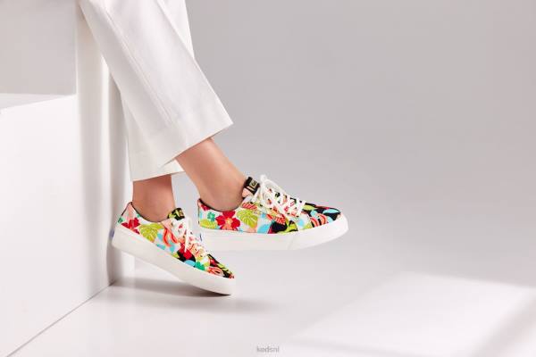 schoenen Keds jump kick duo tropische print sneaker zwart koraal vrouwen 86BZ156