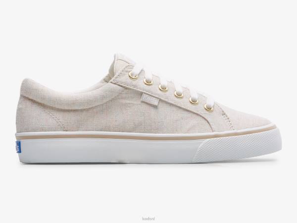 schoenen Keds jump kick linnen gevlekte sneaker havermout vrouwen 86BZ204