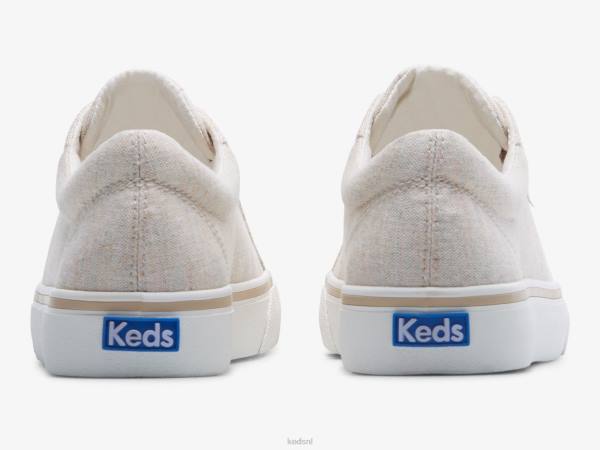 schoenen Keds jump kick linnen gevlekte sneaker havermout vrouwen 86BZ204