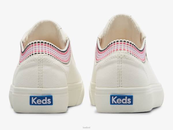 schoenen Keds jump kick rib gebreide kraag vierkante sneaker wit multi vrouwen 86BZ190