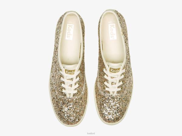 schoenen Keds kampioen glitter feestelijke sneaker goud vrouwen 86BZ105