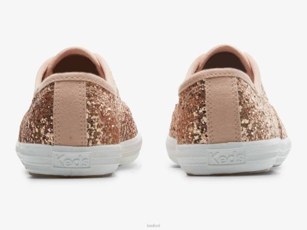 schoenen Keds kampioen glitter feestelijke sneaker rosé goud vrouwen 86BZ106