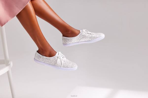 schoenen Keds kampioen glitter feestelijke sneaker wit vrouwen 86BZ107