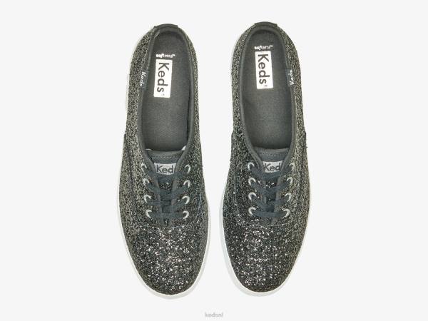 schoenen Keds kampioen glitter feestelijke sneaker zwart vrouwen 86BZ103