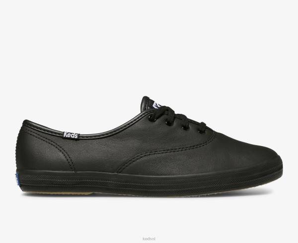 schoenen Keds kampioen originele leren sneaker zwart vrouwen 86BZ112