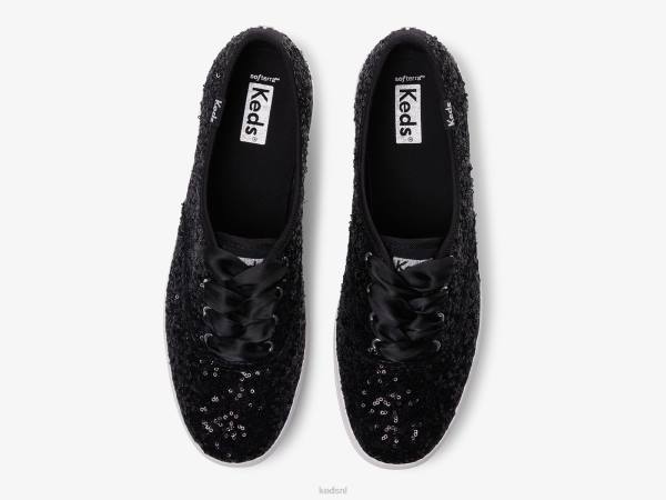 schoenen Keds kampioen pailletten feest sneaker zwart vrouwen 86BZ187