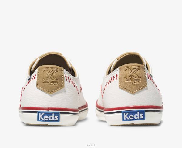 schoenen Keds kampioen wimpel lederen sneaker gebroken wit vrouwen 86BZ132