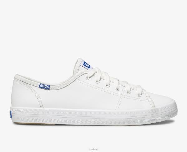 schoenen Keds kickstart leren sneaker wit Blauw vrouwen 86BZ91