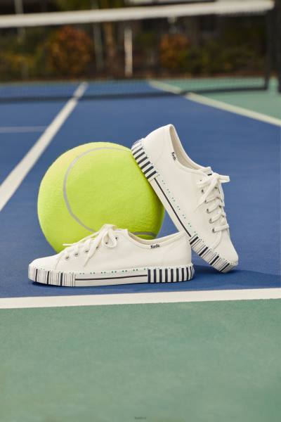 schoenen Keds kickstart sneaker met tennisstrepen witte marine vrouwen 86BZ203