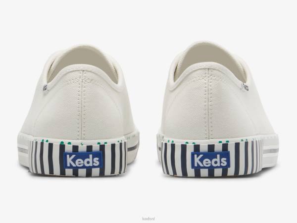 schoenen Keds kickstart sneaker met tennisstrepen witte marine vrouwen 86BZ203