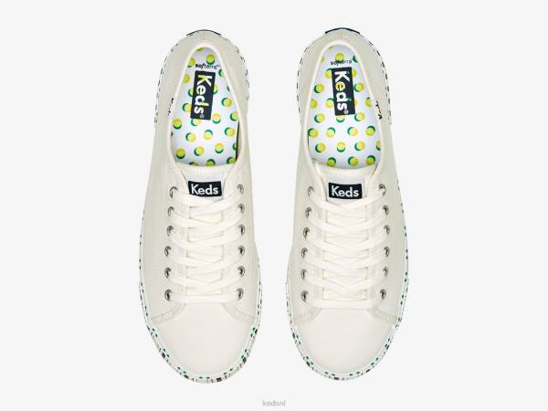 schoenen Keds kickstart sneaker met tennisstrepen witte marine vrouwen 86BZ203