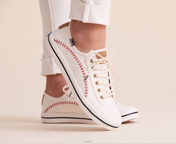 schoenen Keds kickstart wimpel sneaker gebroken wit canvas vrouwen 86BZ131
