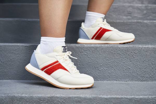schoenen Keds renaissance badstof sneaker wit rood vrouwen 86BZ173