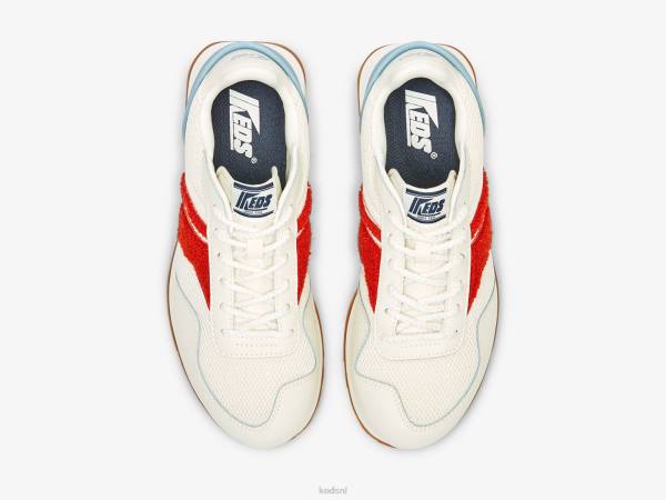 schoenen Keds renaissance badstof sneaker wit rood vrouwen 86BZ173
