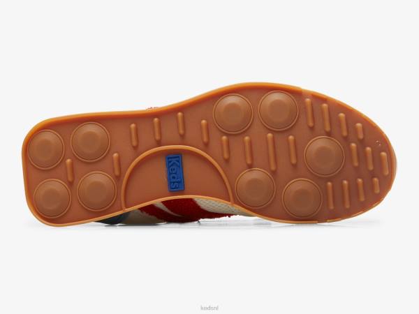 schoenen Keds renaissance badstof sneaker wit rood vrouwen 86BZ173