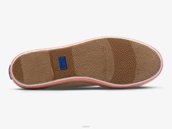 schoenen Keds triple kick canvas jute foxing sneaker wit neonroze vrouwen 86BZ167