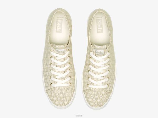 schoenen Keds triple kick canvas sneaker met bloemenprint bruin wit vrouwen 86BZ185