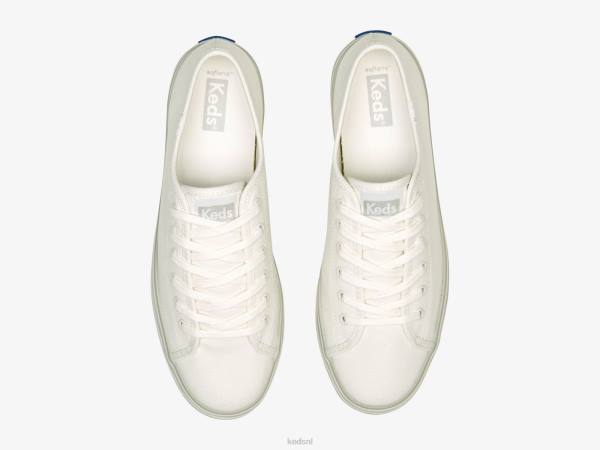 schoenen Keds triple up canvas foxing gestreepte sneaker wit grijs vrouwen 86BZ183