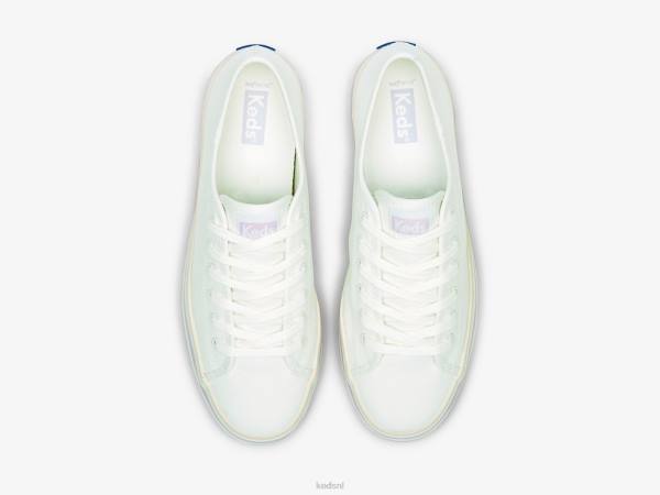 schoenen Keds triple up canvas foxing gestreepte sneaker witte lila vrouwen 86BZ184