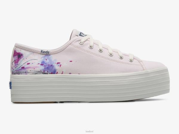 schoenen Keds triple up canvas schilderkunstige gebloemde sneaker lichtroze vrouwen 86BZ160