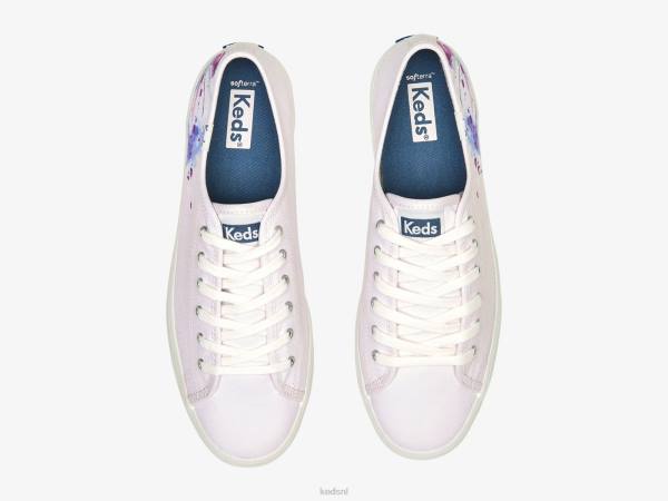 schoenen Keds triple up canvas schilderkunstige gebloemde sneaker lichtroze vrouwen 86BZ160