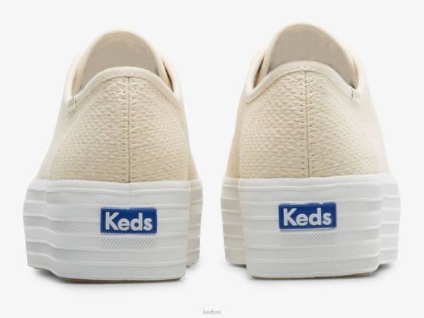 schoenen Keds triple up metallic geweven sneaker natuurlijk goud vrouwen 86BZ189