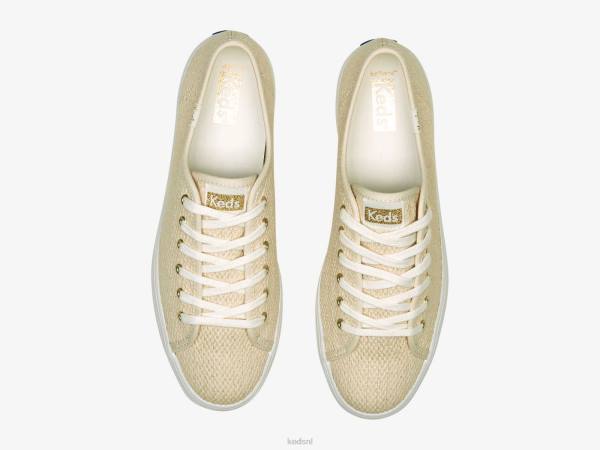 schoenen Keds triple up metallic geweven sneaker natuurlijk goud vrouwen 86BZ189