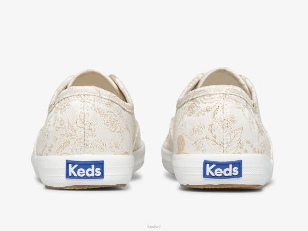schoenen Keds x Rifle Paper Co. kampioen colette jacquard sneaker ivoor vrouwen 86BZ129