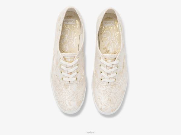 schoenen Keds x Rifle Paper Co. kampioen colette jacquard sneaker ivoor vrouwen 86BZ129