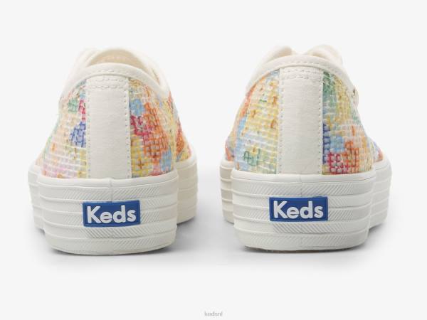 schoenen Keds x Rifle Paper Co. triple kick mesh margaux wit multi vrouwen 86BZ181